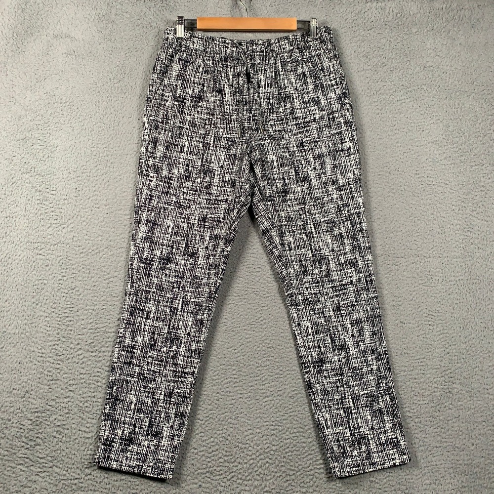 Wildfang The Essential Drawstring Pant Womens Medium Black White Abstract Grid